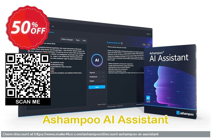 Ashampoo Ai Assistant coupon codes for May Celebrations with 55% OFF, May 2025 - Make4fun
